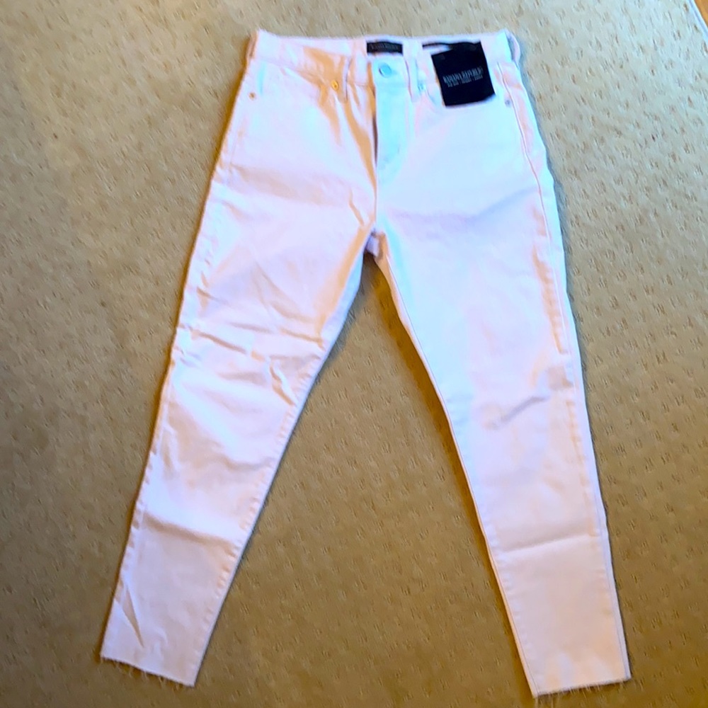 White denim mid rise skinny ankle jeans - size 28S - Picture 2 of 2